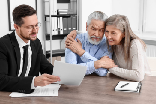 52109217-elderly-couple-consulting-insurance-agent-about-pension-plan-wooden-table-indoors (1) Rental Real Estate Appraisal in Tampa Bay